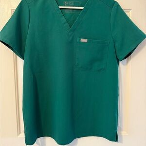 Figs Catarina Scrub Top in Hunter Green
